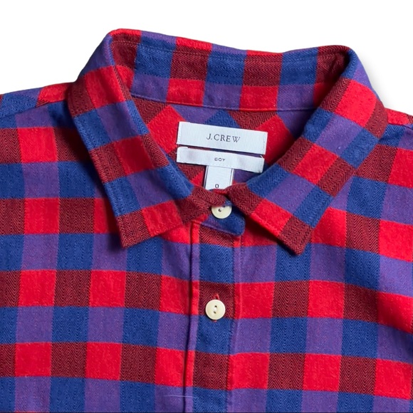 J. CREW Boy Fit Buffalo Check Flannel Long Sleeve Shirt - Picture 2 of 7